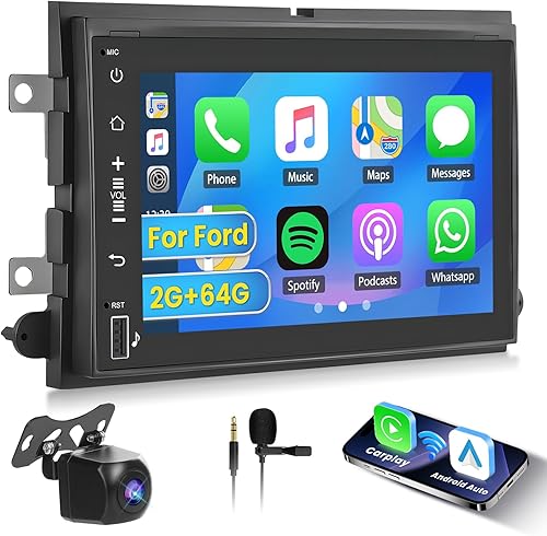 Roinvou Radio 2+64G para Ford F150 F250 F350 2004 2005 2006 2007 2008 2009 2010 Android 13 Car Stereo Wireless Carplay, pantalla táctil de 7