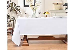 Rectangle Tablecloth, Stain and Wrinkle Resistant, White