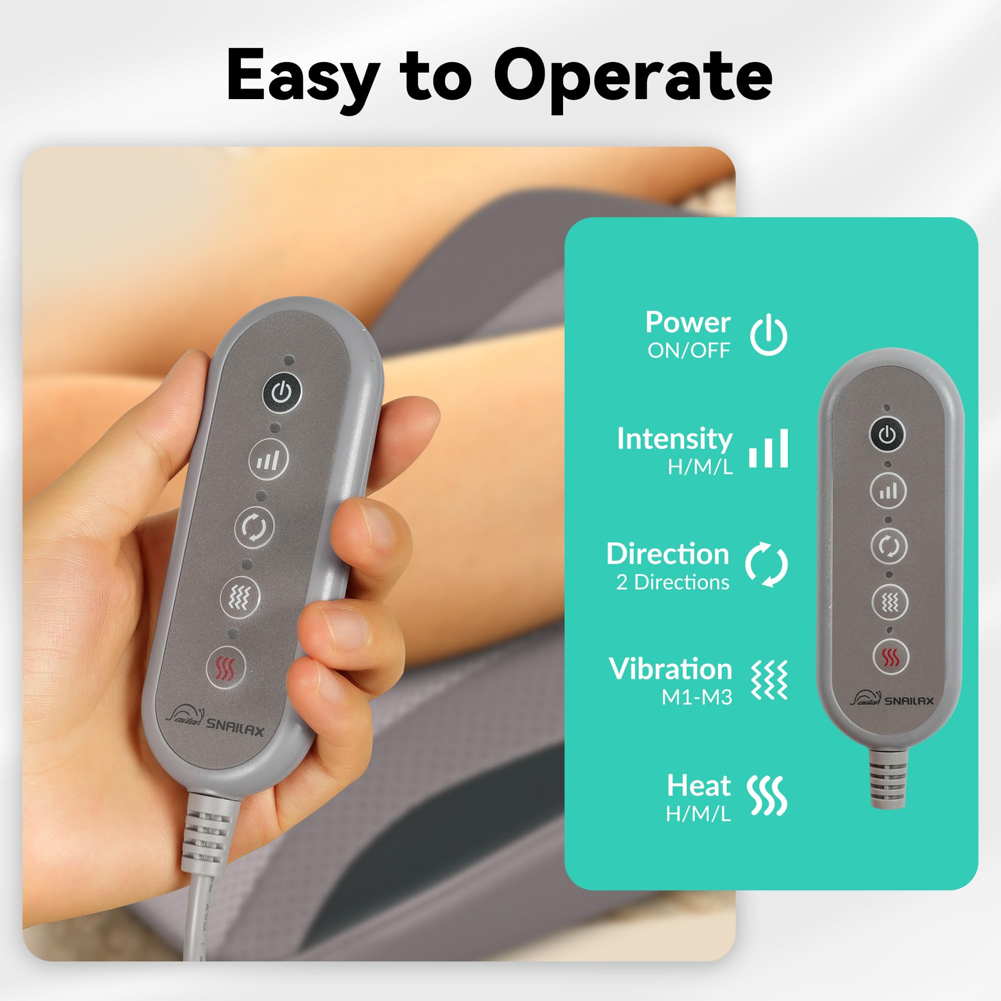 Snailax Shiatsu-Nackenmassagegerät mit Wärme und Vibration, Knet-Massagegerät Rücken Nacken Schulter, Rückenmassagegerät, Massagekissen, Geschenke Männer Frauen, Beige