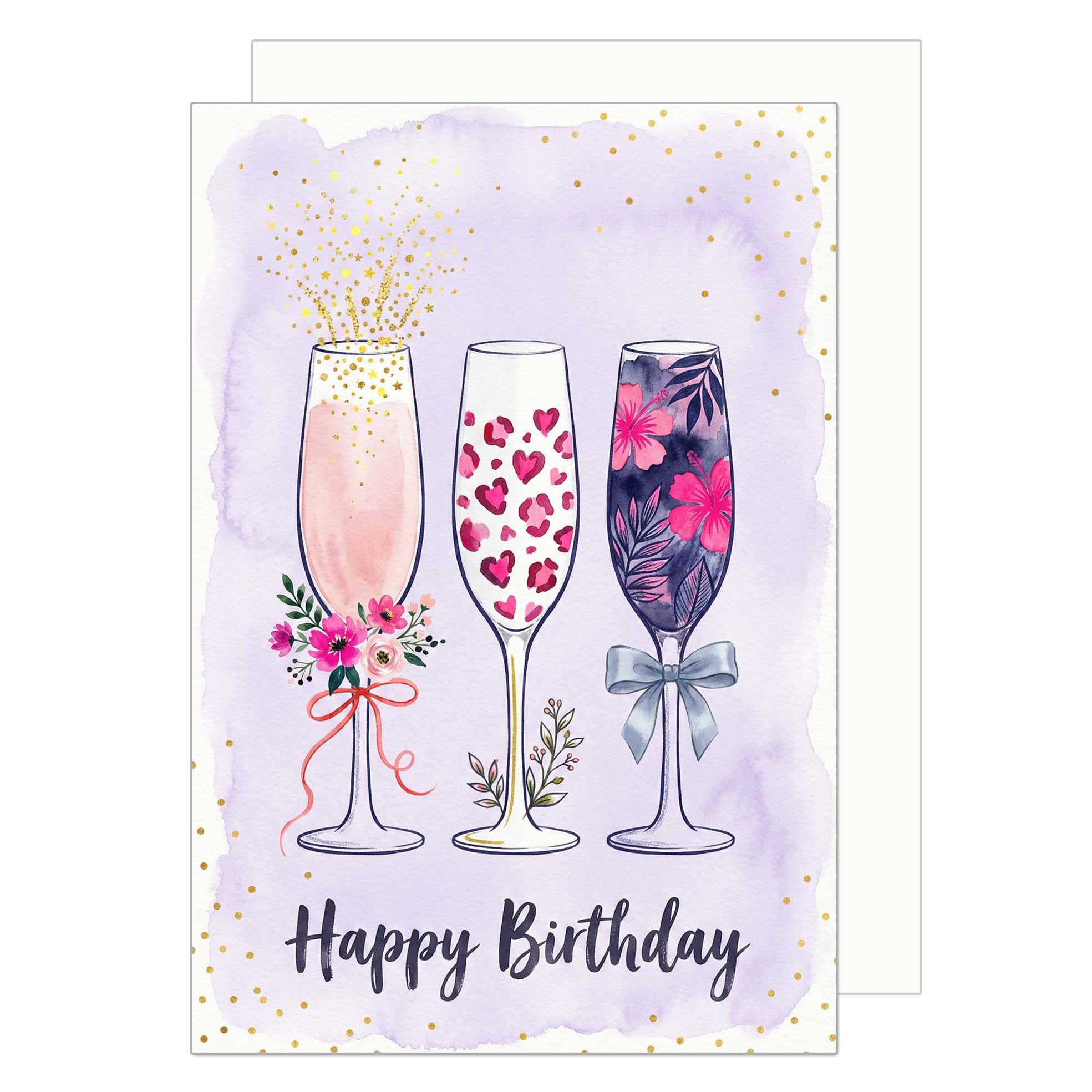 Edition Seidel Carte d'anniversaire avec enveloppe Happy Birthday femme homme élégant
