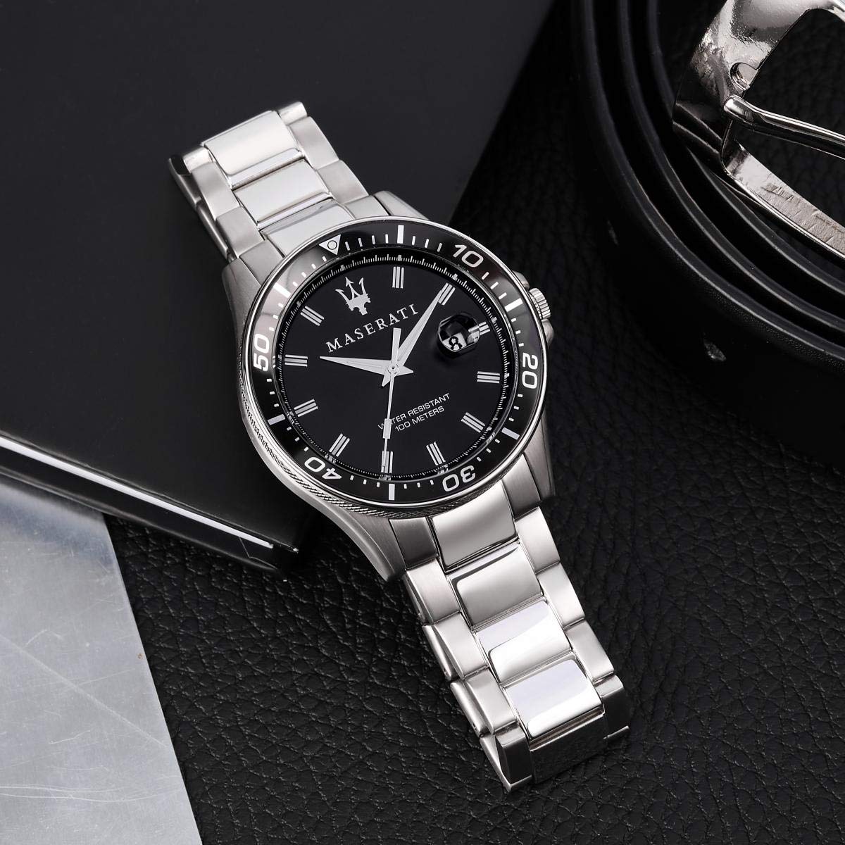 Maserati Orologio da uomo, Collezione Sfida, in Acciaio, con cinturino in Acciaio inossidabile - R8853140002