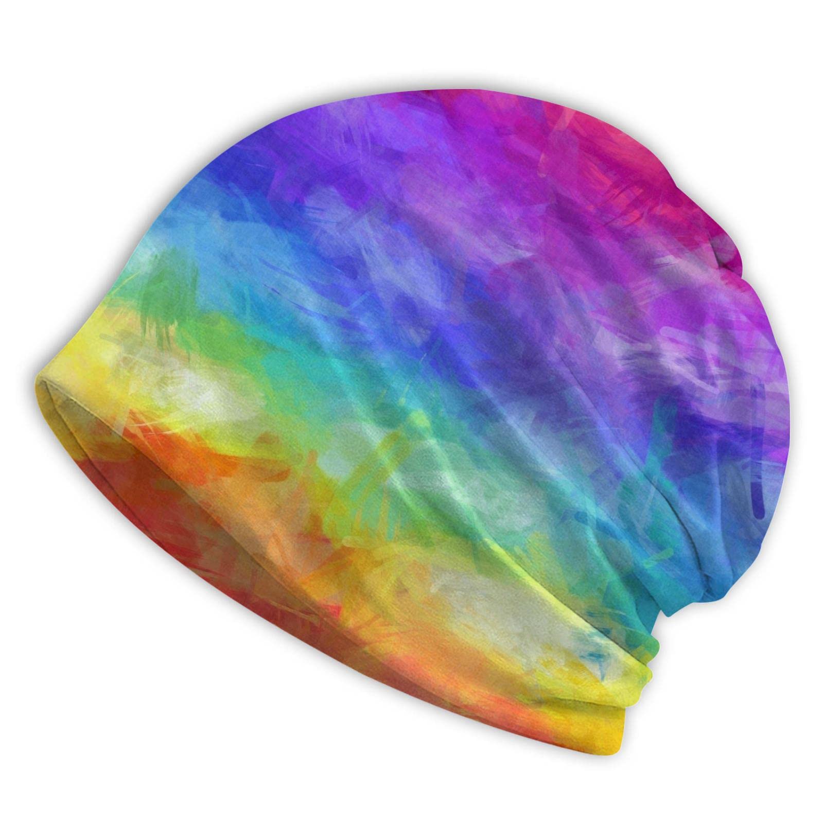 Rainbow Slouchy Beanie Cap Soft Sleep Cap Chemo Hat Neck Gaiter Headscarf Headwear Face Bandanas for Men Women