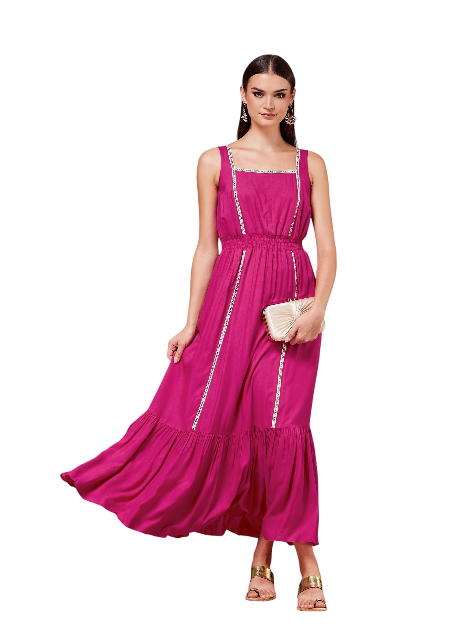 miss chase Women's Square Neck Sleeveless Tiered Maxi Viscose Rayon Ethnic Dress-picture-45