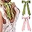 2PCS Silky Satin Hair Bows Hair Clip Pink Green Hair Ribbon Ponytail Holder Accessories Slides Metal Clips Hair Bow for Women Girls Toddlers Teens Kids