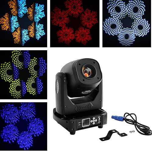 TC-Home Luz de cabeza móvil activada por sonido Etapa Concierto Show Light LED GOBO 5 faceta Prisma luz DMX 512 Spot Light 100w