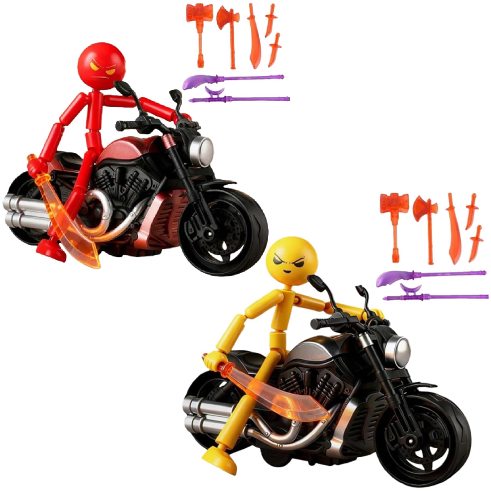 HTU Collectable Posable Stickman Invincible Action Figures Set, Multi-jointed Stickman Collectable Action Figure Set, Movable Stickmans Actions Figures-B + C 2PCS