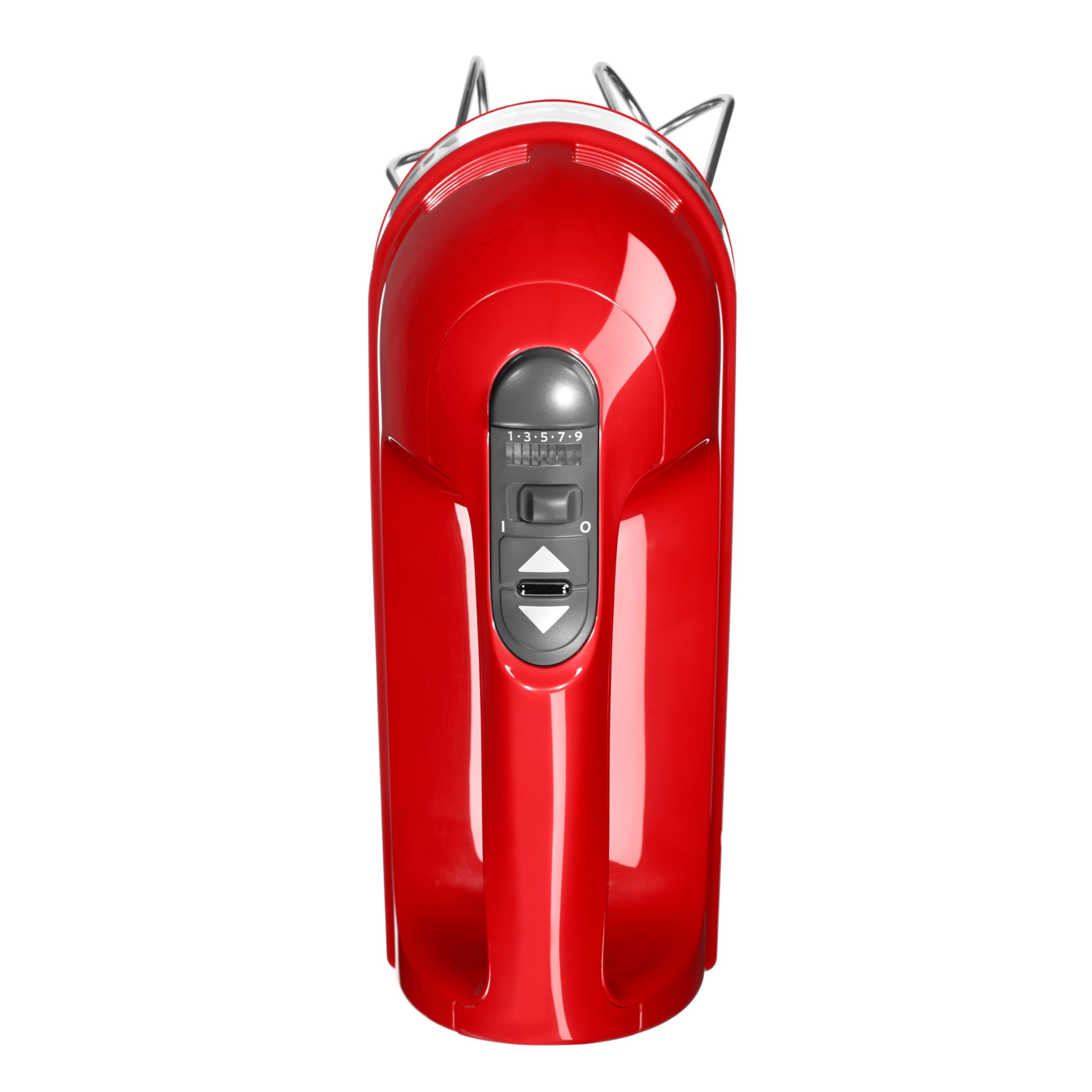 KitchenAid Handmixer 9 Stufen, 85W leiser DC-Motor mit Sanftanlauf, 6 Zubehörteile – Rühr-, Knethaken, Schneebesen & Rührstab, Schwenkkabel, Tasche, Empire Red