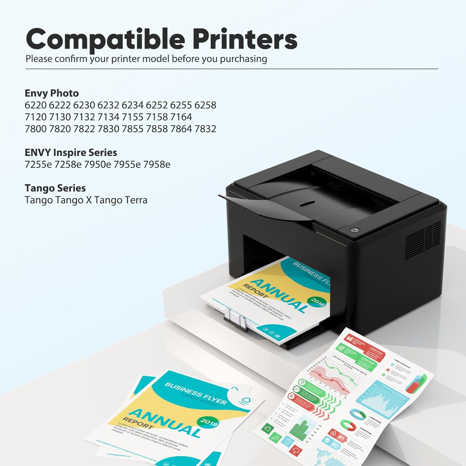 64XL Ink Cartridge Combo Pack High Yield Compatible for HP 64XL Ink Envy Inspire 7950e 7955e Envy Photo 7155 7800 7855 7858 Tango Series Printers (2 Pack, 1 Tri-Color, 1 Black)