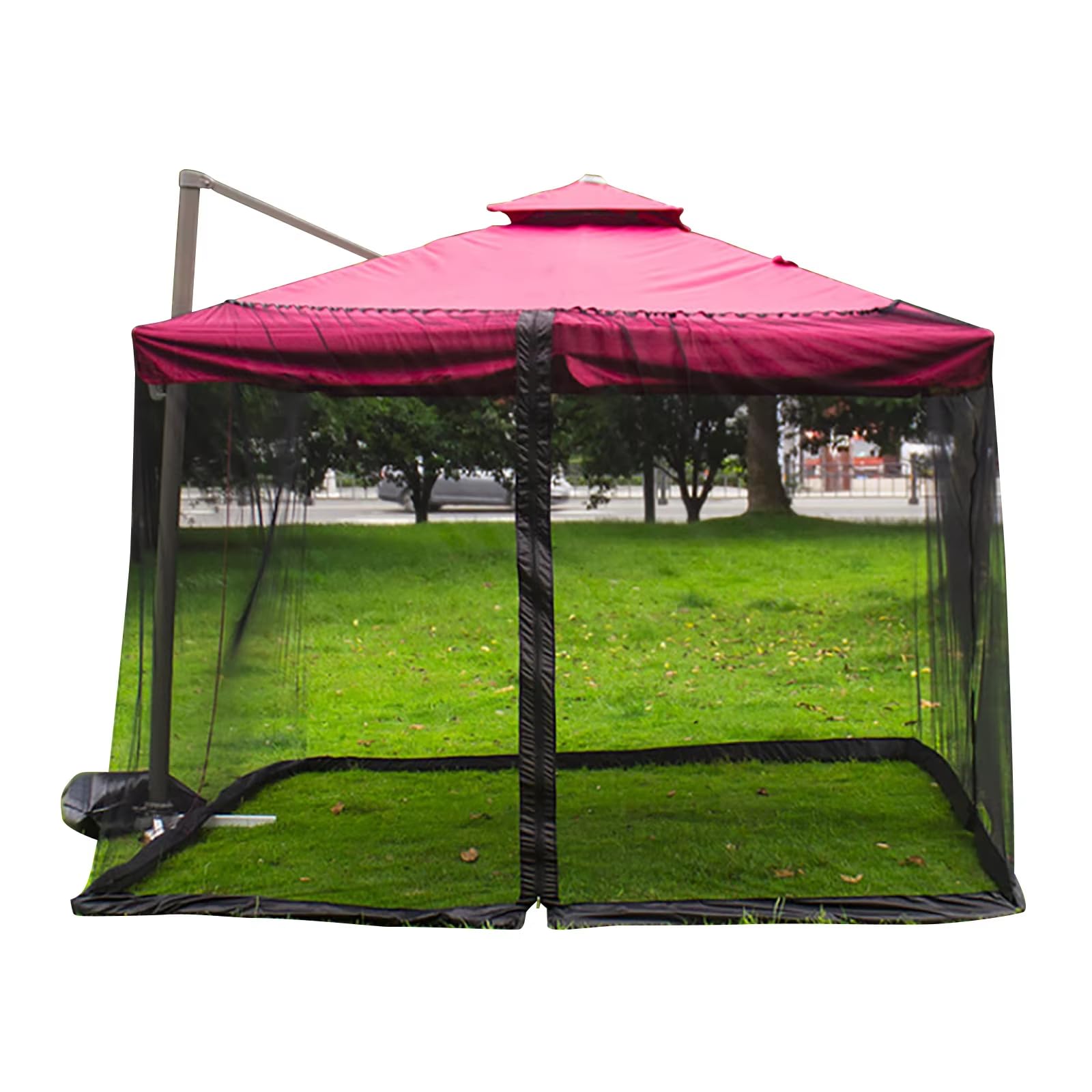 Moustiquaire pour parasols 3m avec Fermeture éclair et lestage Carré et cylindrique Pergola réglable Moustiquaire pour extérieur Jardin Cour Patio Camping (300 * 300 * 230CM)