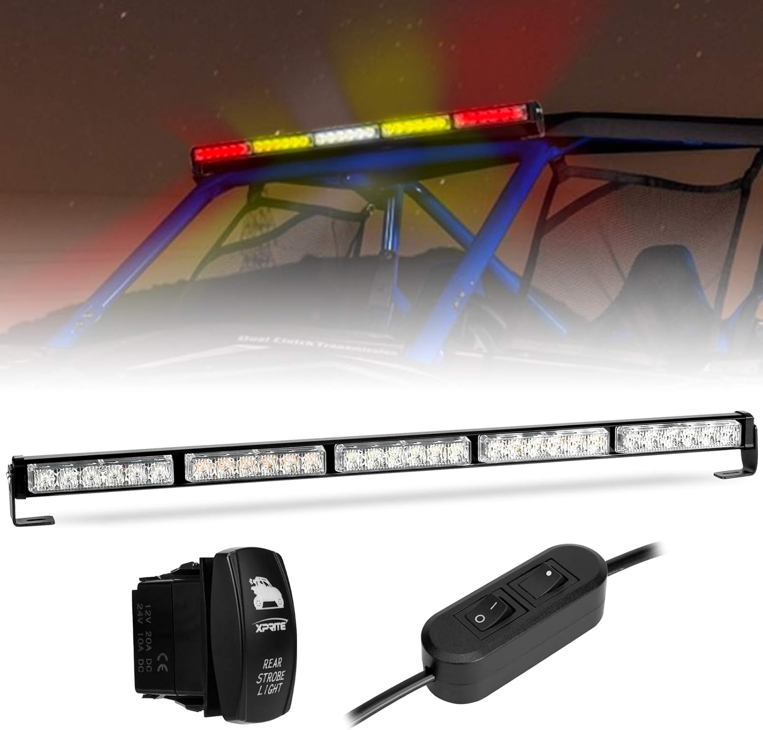 LED Chase Light Bar, YCHOWTECH 30 Inch Rear UTV Chase Light with Strobe Brake