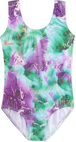 HOZIY Gymnastics Leotards for Girls Toddlers Kids Sleeveless Tumbling Outfits for Dance Print
