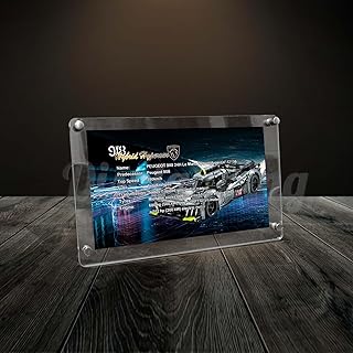 Acrylic Display Photo Frame for Lego Peugeot 9X8 24H Le Mans Hybrid Hypercar 42156(Lego Set is not Included)