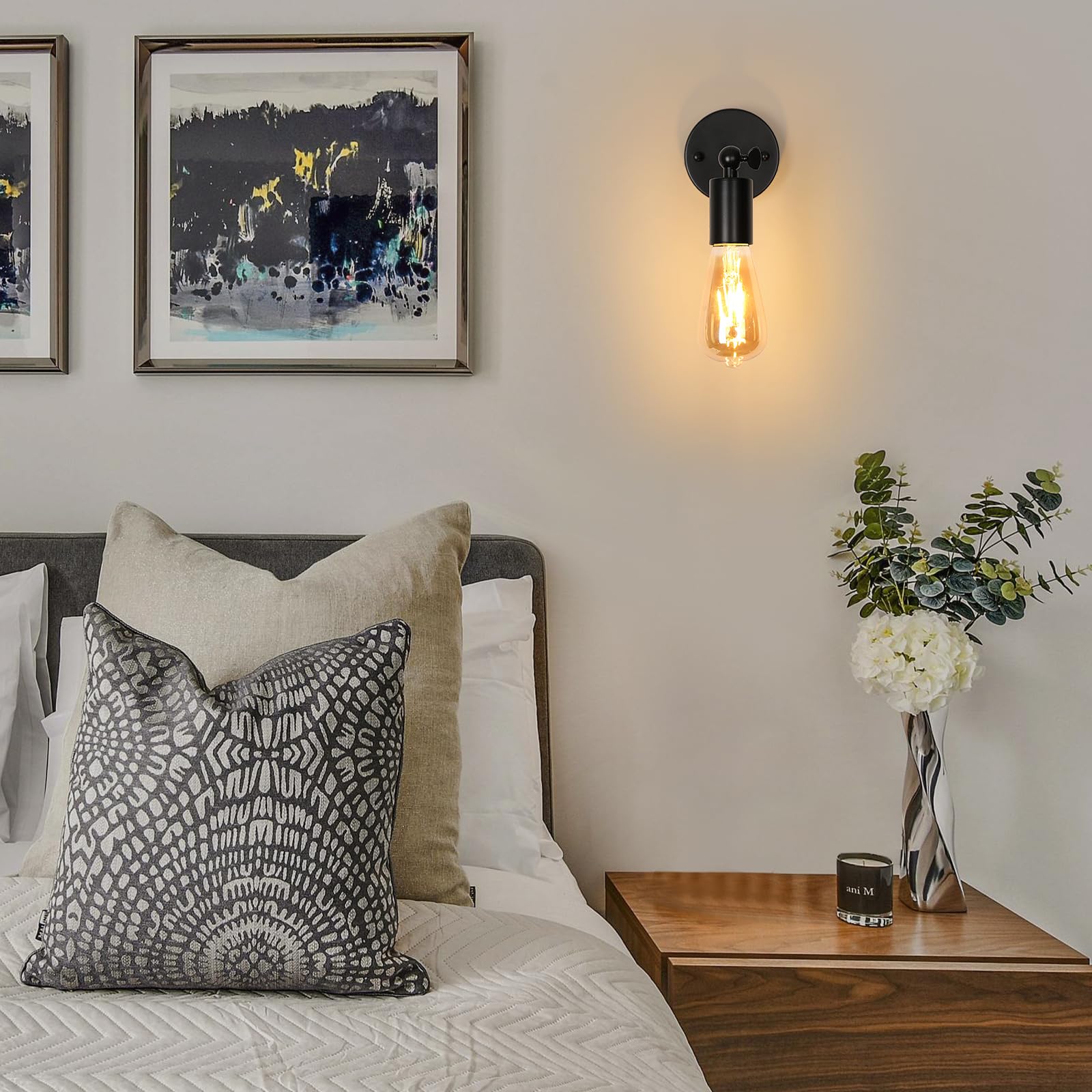 Vintage industriële wandlamp 360° draaibaar met E27 fitting