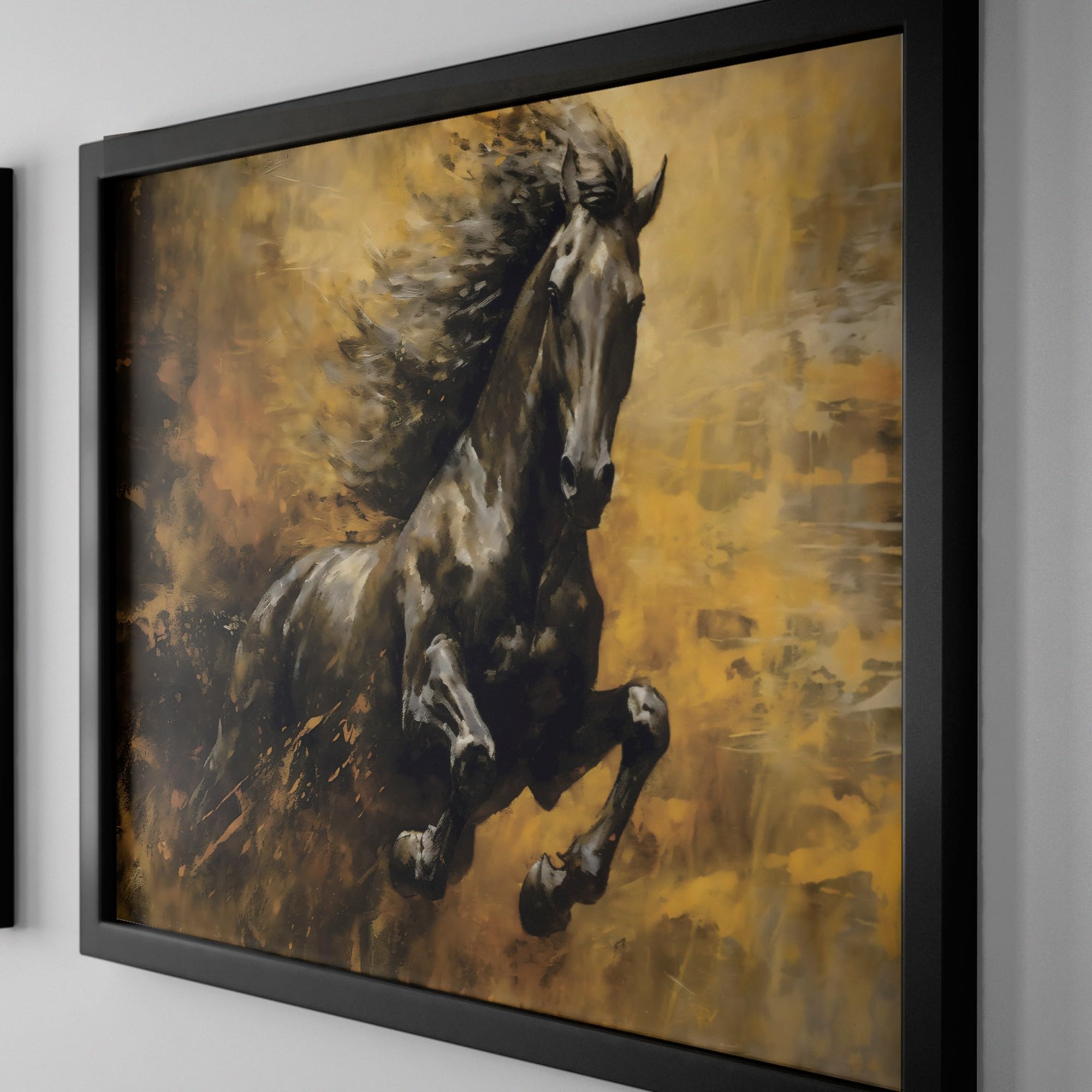 Papier de riz Cheval Noir, 29 x 40cm (1pc) - pour meubles Poster Craft Decoupage by CRAFT KREATIVELY