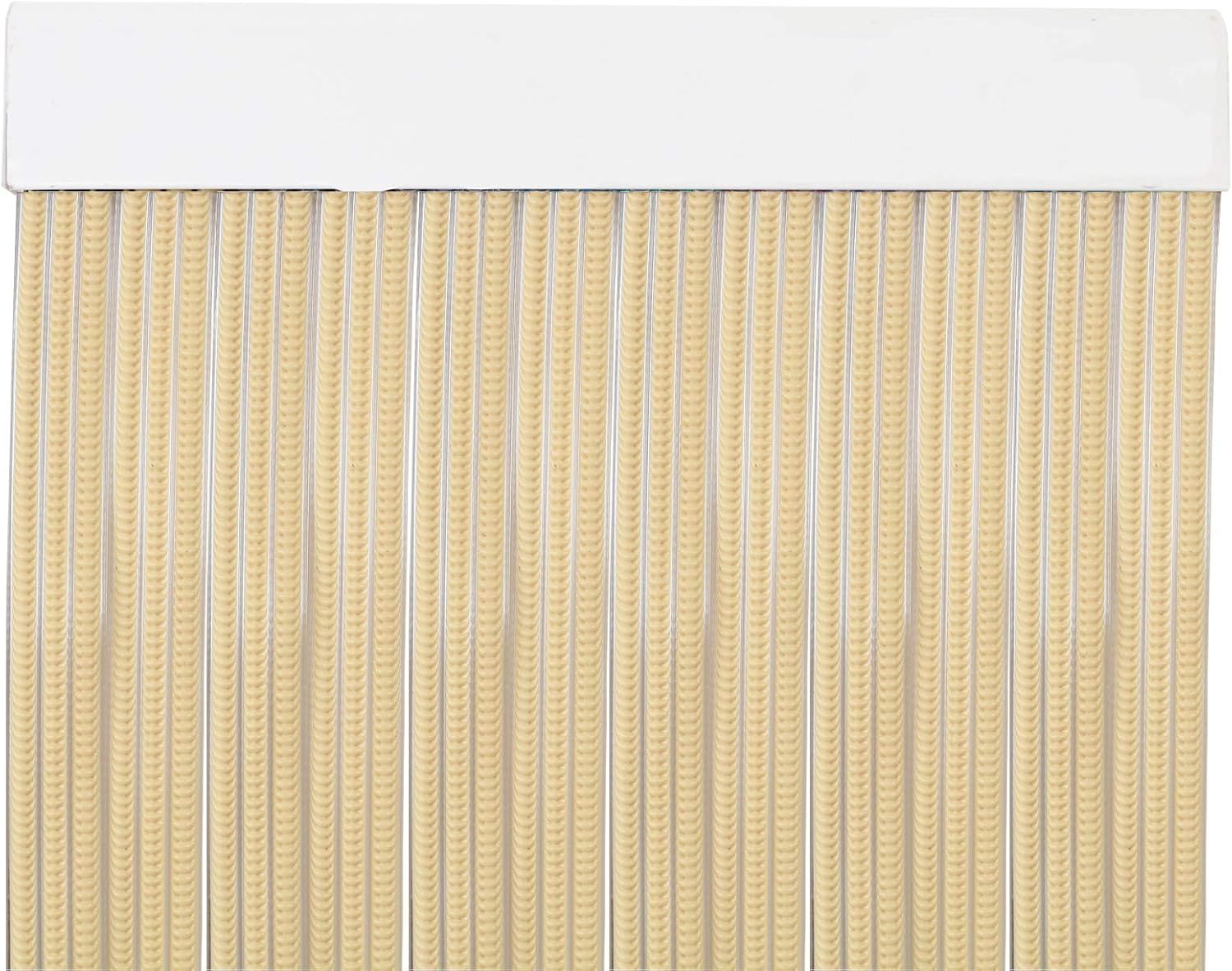 MercuryTextil P69 PVC Door Curtain 210 x 90 cm Beige + Transparent Edge, Plastic