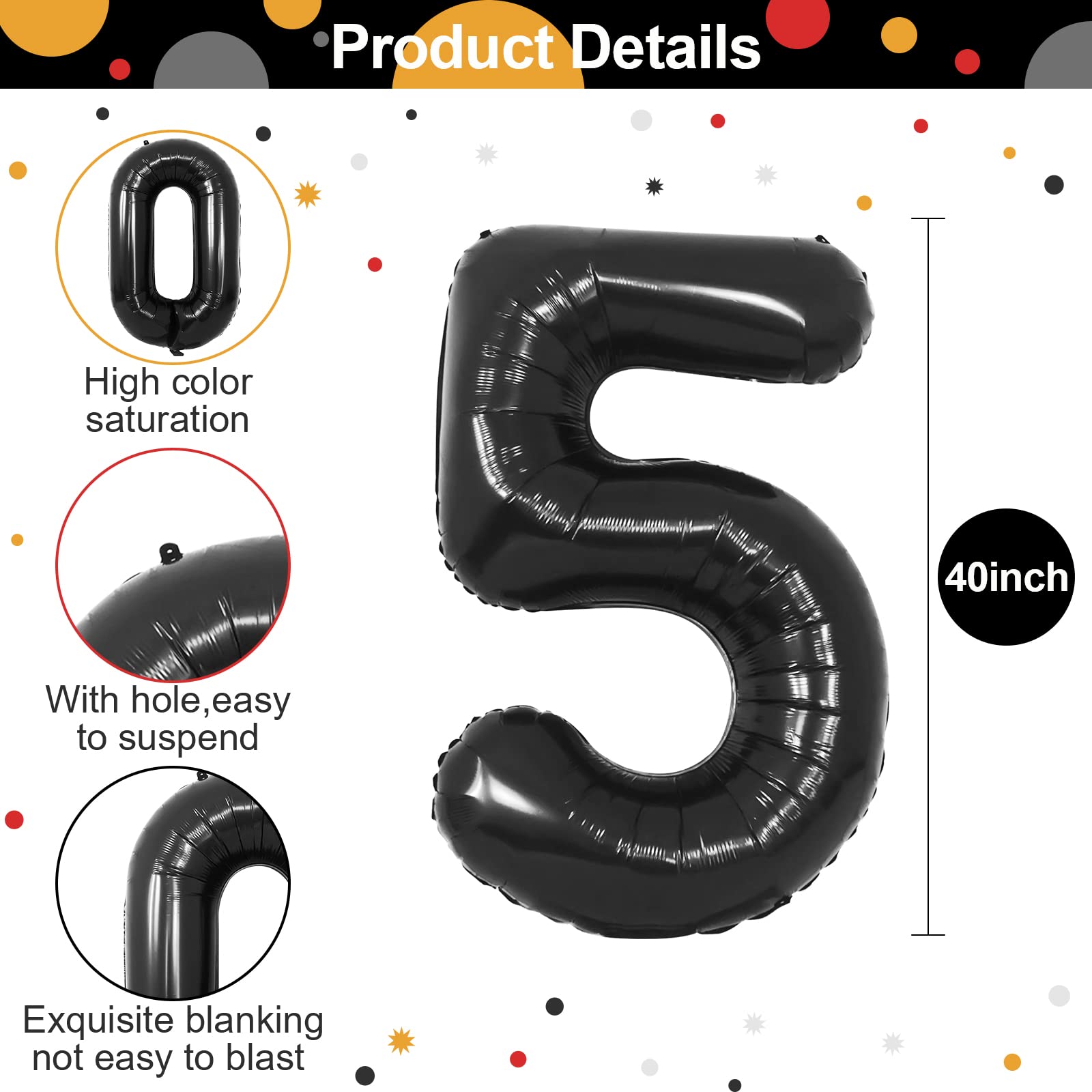 Palloncino Stella 50 Anni Compleanno Argento Nero OFFERTA - Palloni E Palloncini - Foto 2