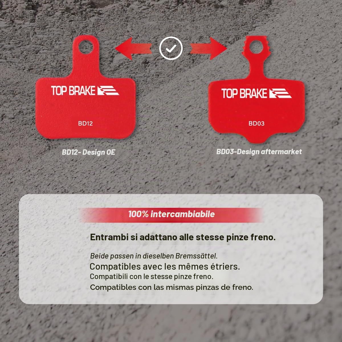 TOP BRAKE Pastiglie per freni a disco per bici da strada compatibili con SRAM Level Ultimate/T/TL/TLM B1; Force eTap AXS/Red eTap AXS (Gen. 2) | MTB/eMTB/Gravel/Cross-Country