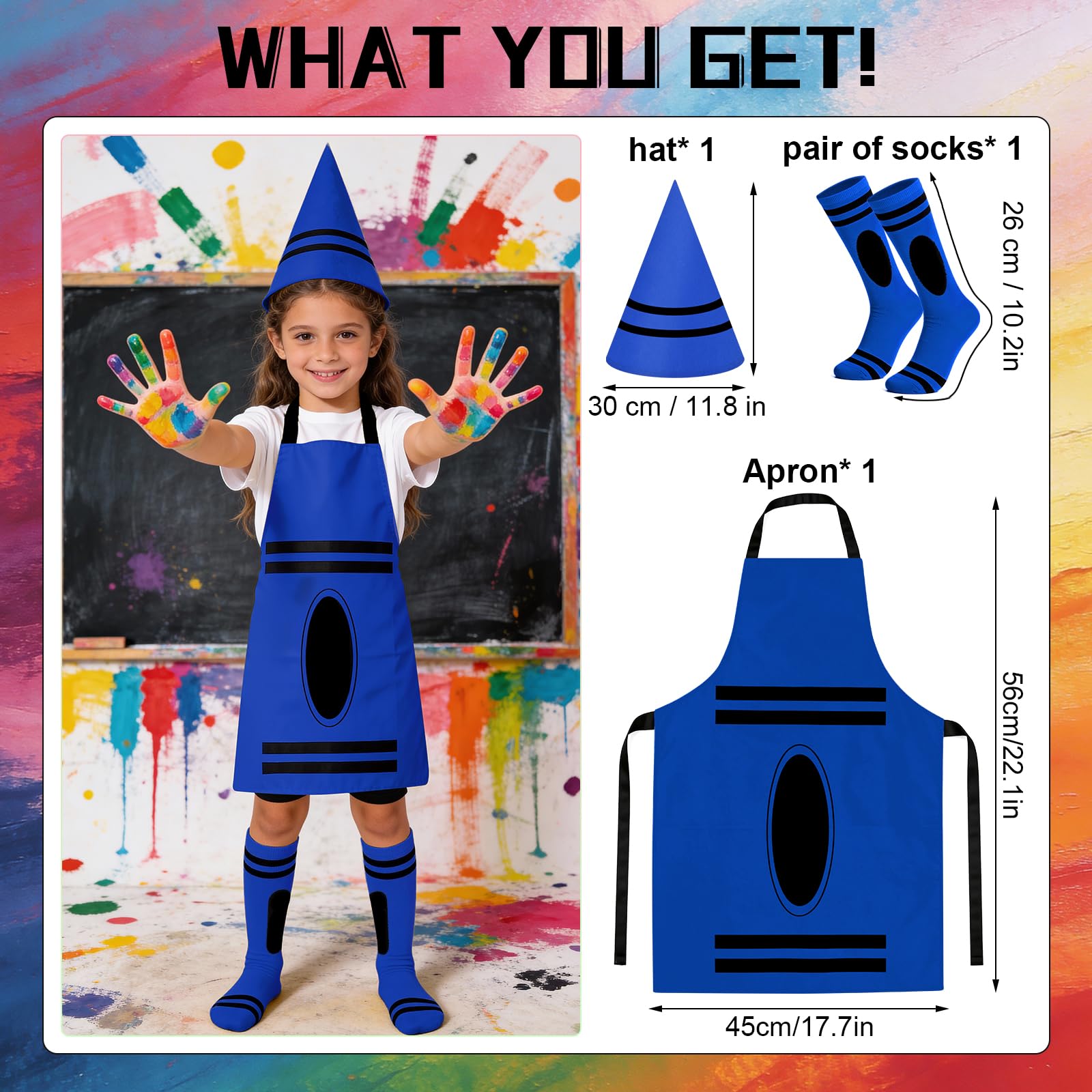 Ainvliya Crayon Apron Costume Set, World Book Day 2026 Full Costume - Image 2