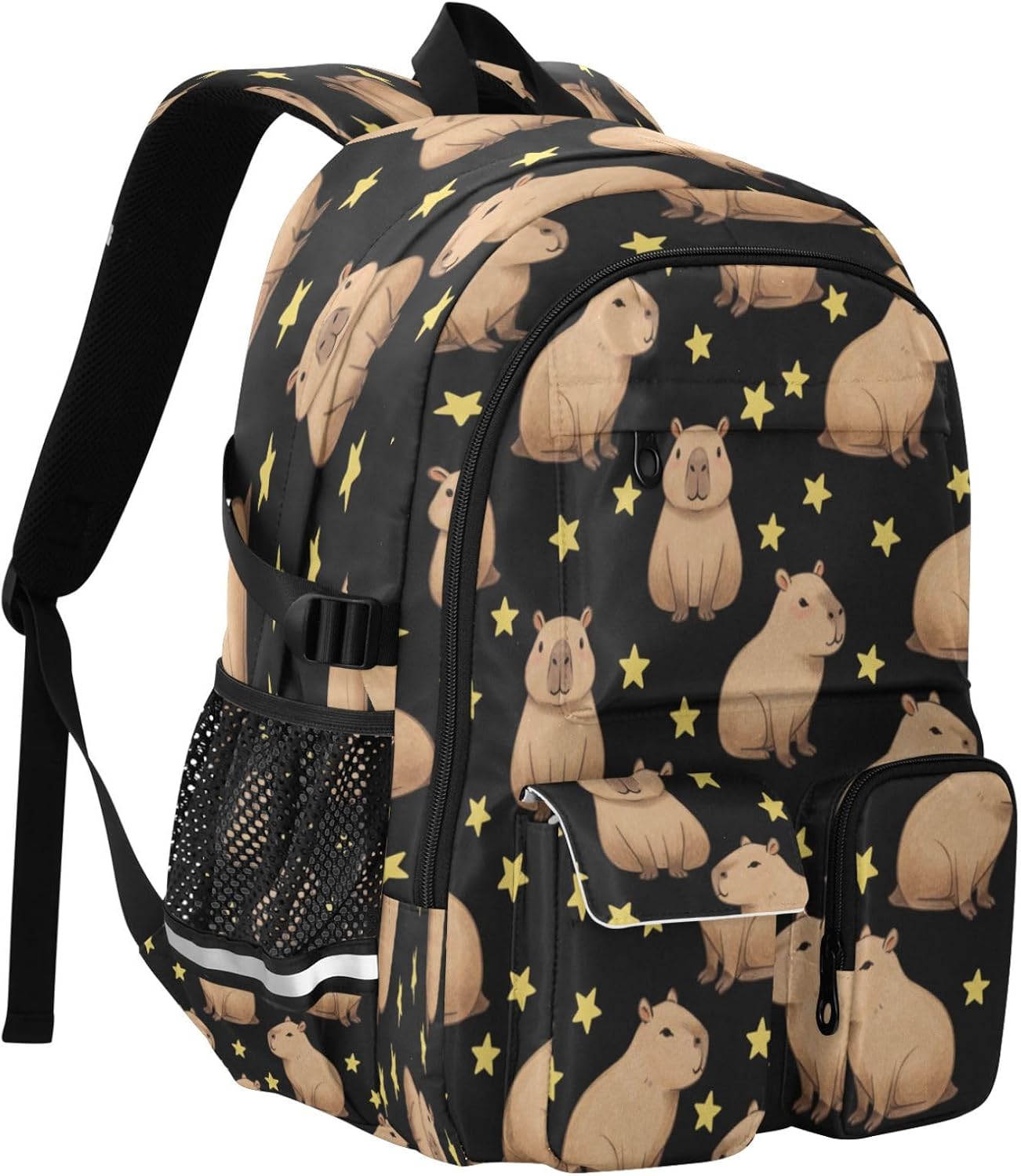 ALAZA Funny Capybara Stars Backpack with Mulitiple Pockets for School Outdoor College Travel Bookbag 14 inch Laptop Backpack for Men and Women image 2