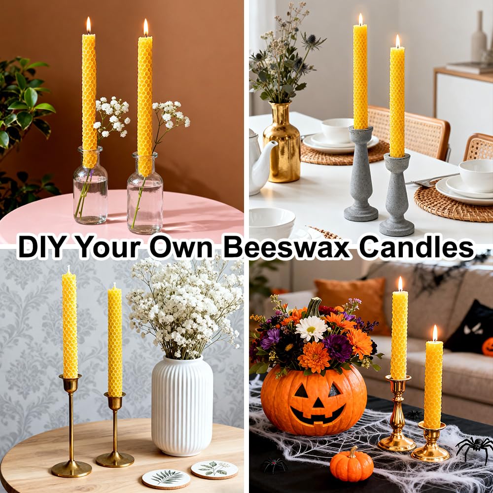 Beeswax Sheets, Bee Hive Foundation Sheets, Beehive Wax Foundation Sheets, Beeswax Honeycomb Sheets for Beekeeping Candle Making (60pcs)