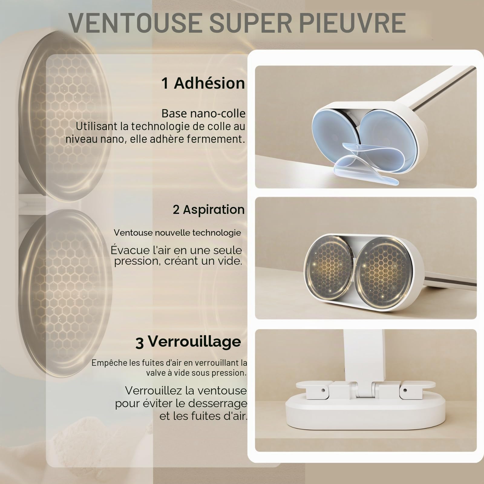 Tringle A Rideau De Douche Angle sans Percage, Tringle À Rideau De Douche Pliable avec Ventouses, Barre De Douche en L Rétractable pour Baignoire De Salle De Bain(Beige,102cm)