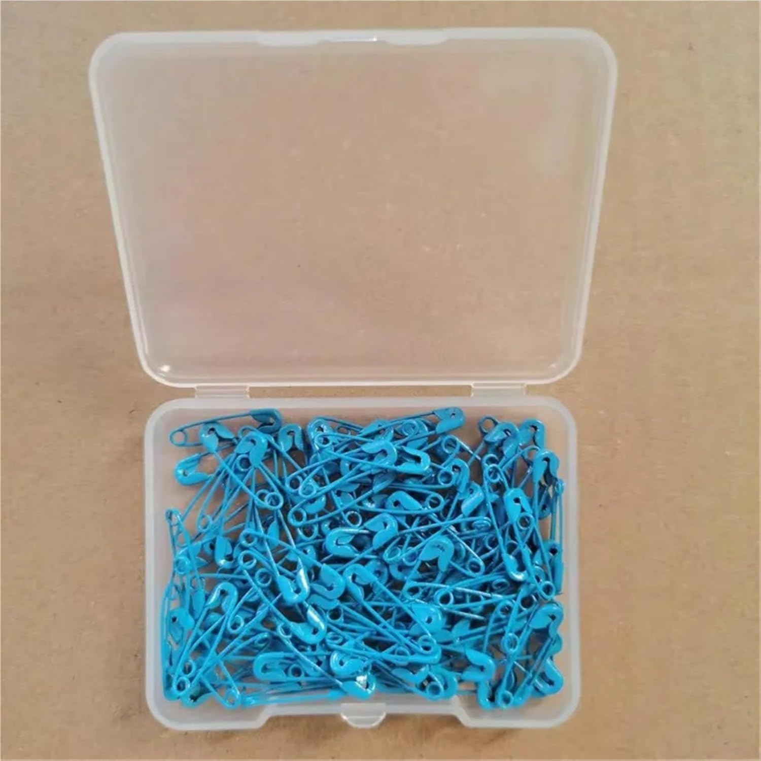 10Box120pcs/Box Metal Colored with Storage Box Small Safety Pins(Blue)
