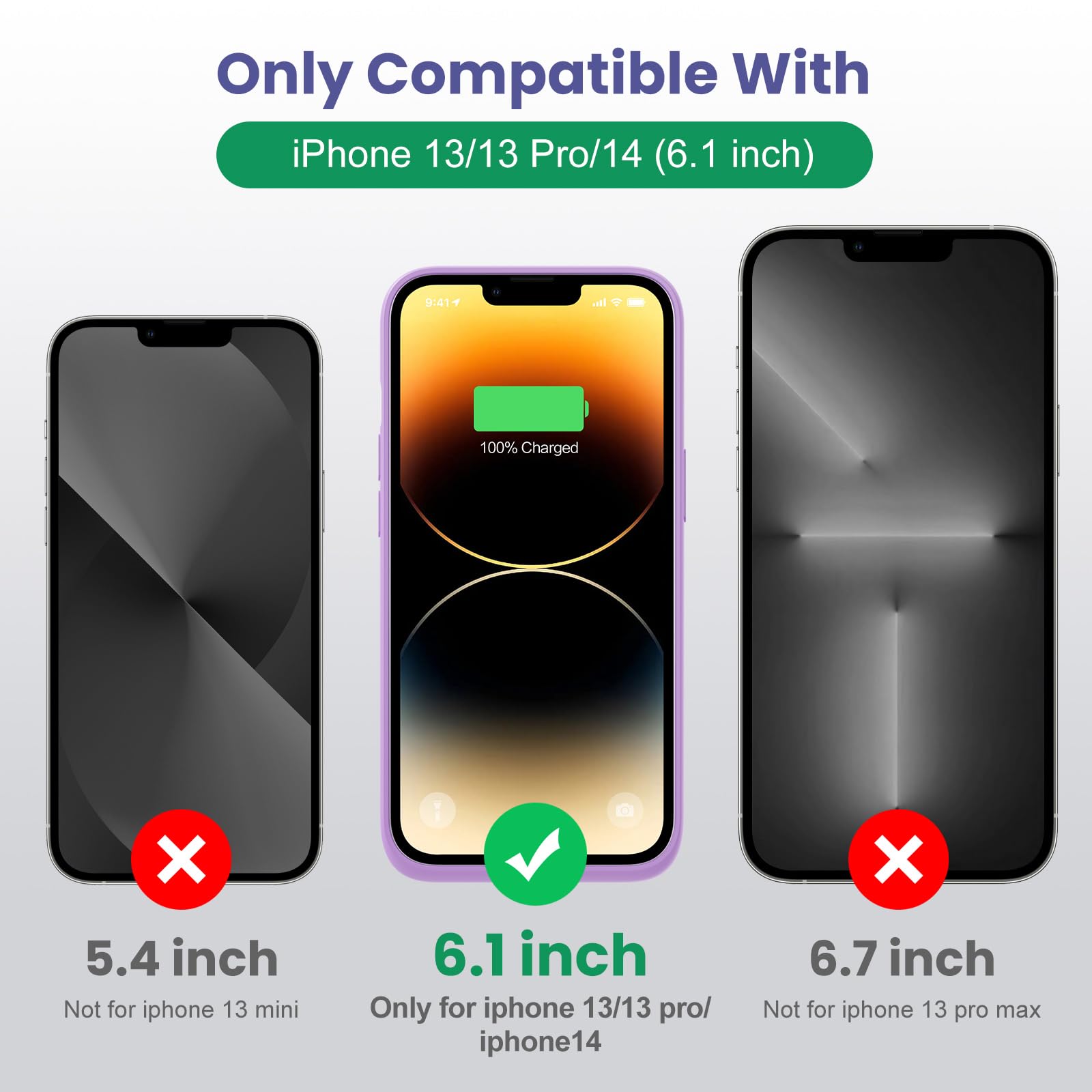 Custodia a batteria per iPhone 14/13 Pro/13, [7500 mAh] ricaricabile, con pellicola protettiva, caricabatterie portatile, potente power bank per iPhone 14/13 Pro/13