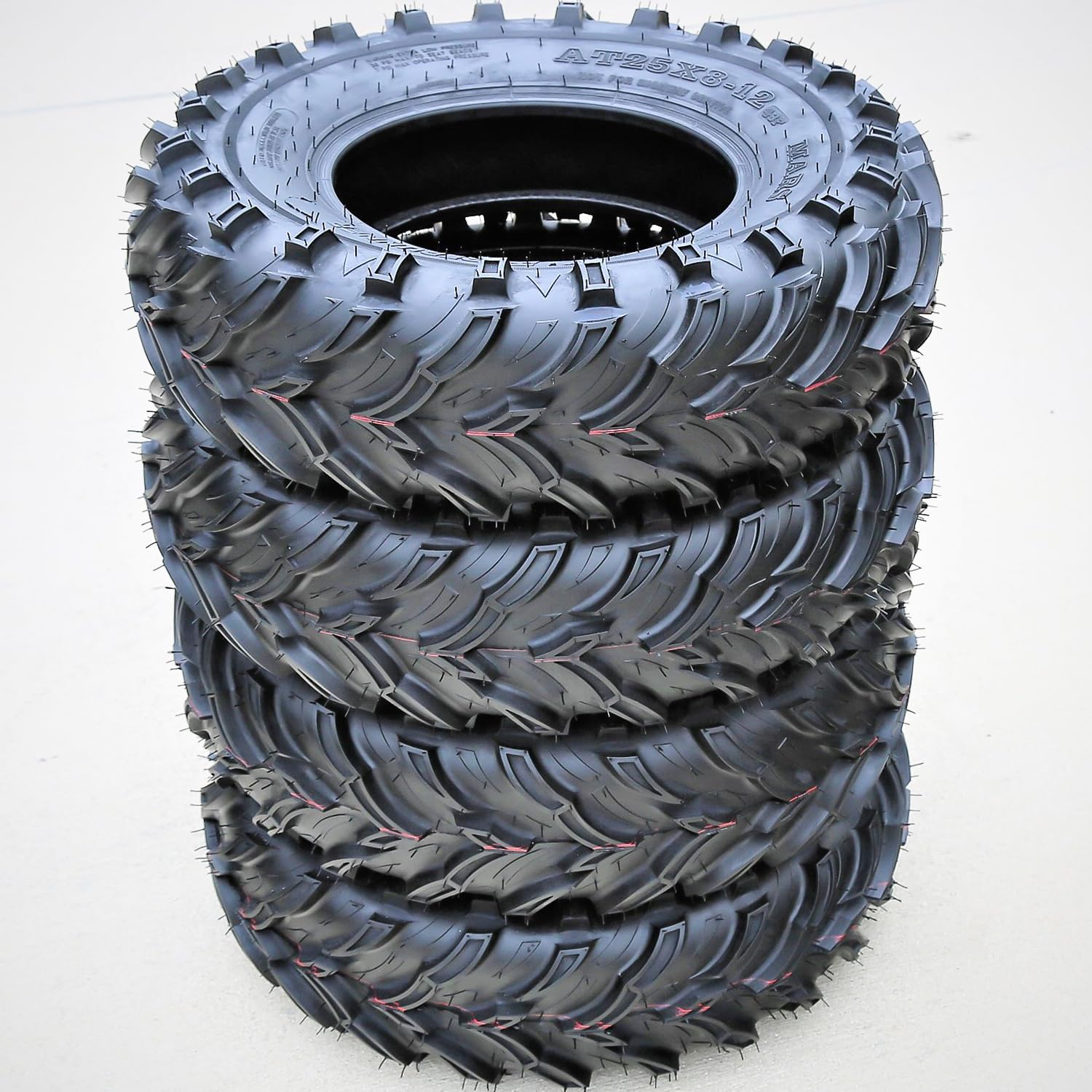 Forerunner Mars B M/T ATV UTV Mud Off-Road Tire-25x10.00-12 25x10-12 25x10x12 50F Load Range 6 Ply BSW Black Side Wall