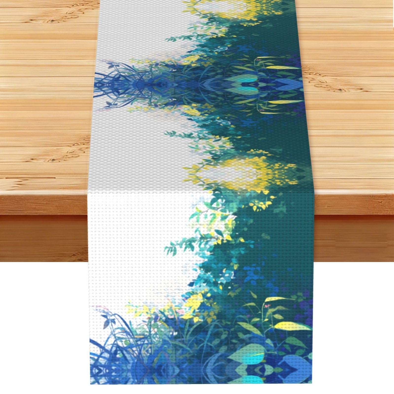 Plant Aesthetics Linen Feel Table Runner Wedding Party Home Decoration