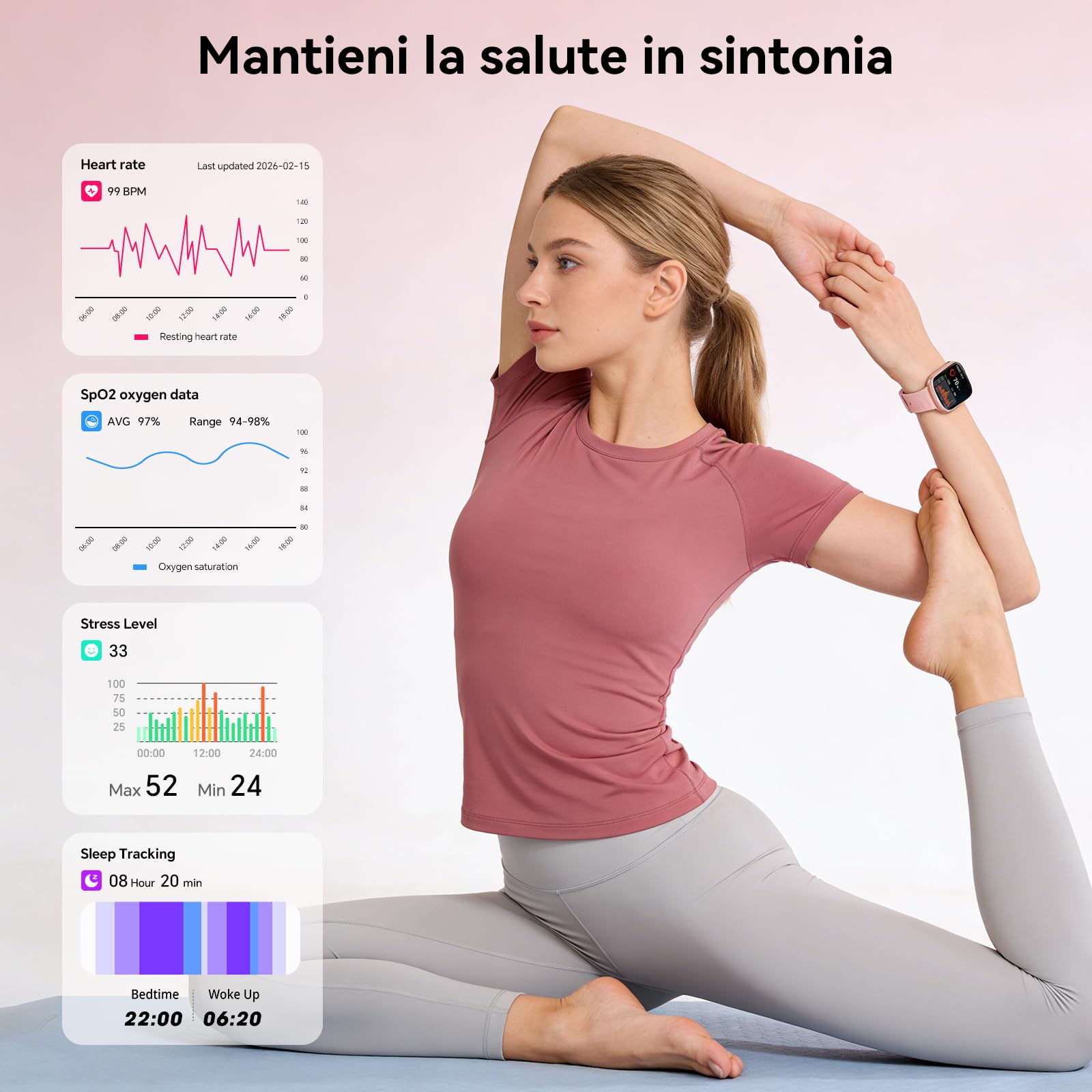 Mingtawn Smartwatch Donna, 7 Cinturini—Regalo Perfetto Donna, 1,83'' Orologio Smartwatch Chiamate Bluetooth, Smart Watch con 100+ Modalità Sportive/Sonno/Cardiofrequenzimetro/SpO2 per Android IOS
