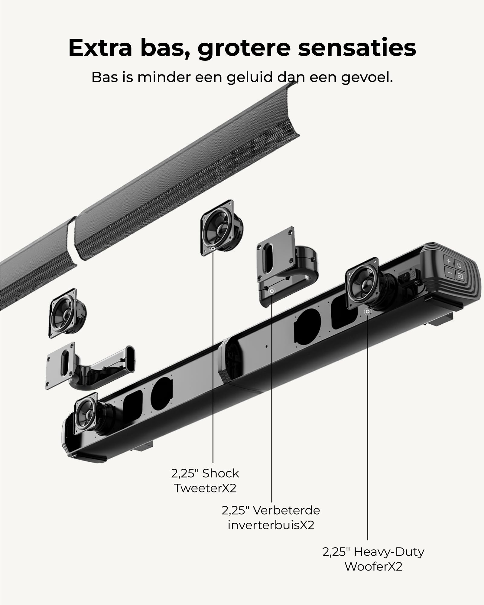 ULTIMEA 3.1.2ch Soundbar für TV Geräte Kompatibel mit Dolby Atmos, 2 Up