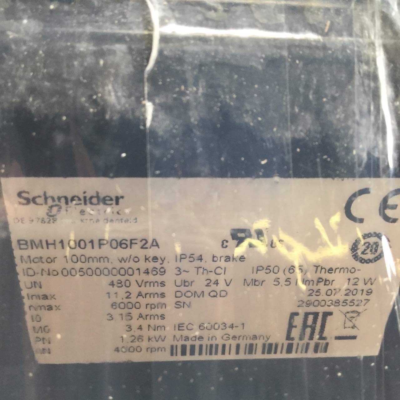 Schneider Elec Pia – DRV 03 06 – moteur 3,6 Nm IP54 lisse ST16 Frein coudé