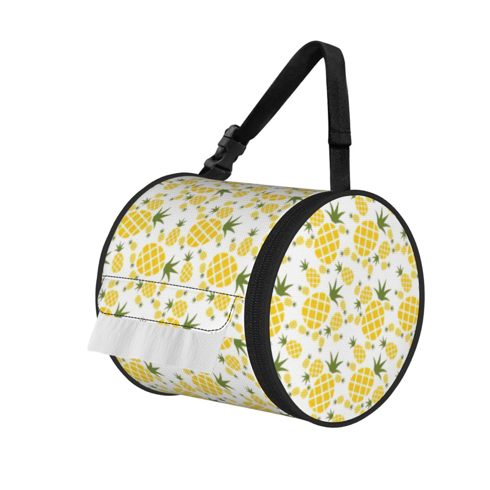 Pineapple.. Printed Roll Paper Carrier Bag, Foldable Oxford Cloth Tissue Case for Camping Hiking Backpack