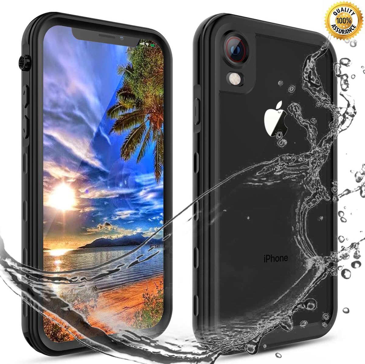Waterproof iPhone XR Case Wireless Charging Support iPhone XR Waterproof Case Snowproof Shockproof Full Body Protection Case Rugged Cover Built-in Screen Protector Waterproof Case for iPhone XR