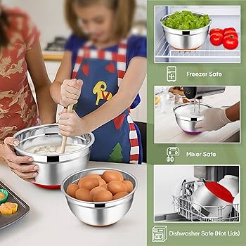 Amazon | TeamFar ミキシングボウル 蓋付き セット 1/1.5/2.5