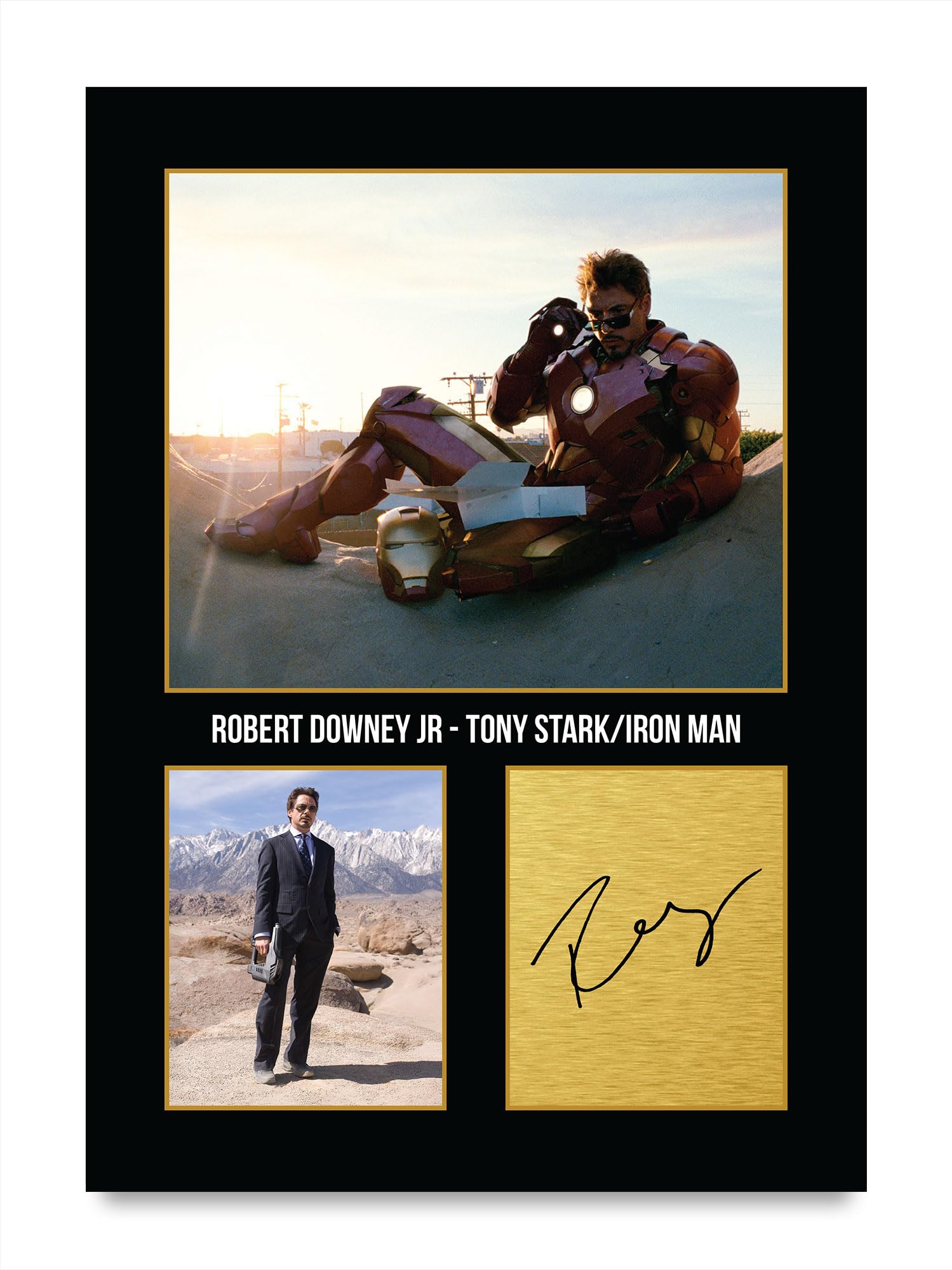 HWC Trading Robert Downey Jr The Avengers Tony Stark Gifts Printed Signed Autograph Picture for Movie Memorabilia Fans - A4 Print Only (ID-005222)
