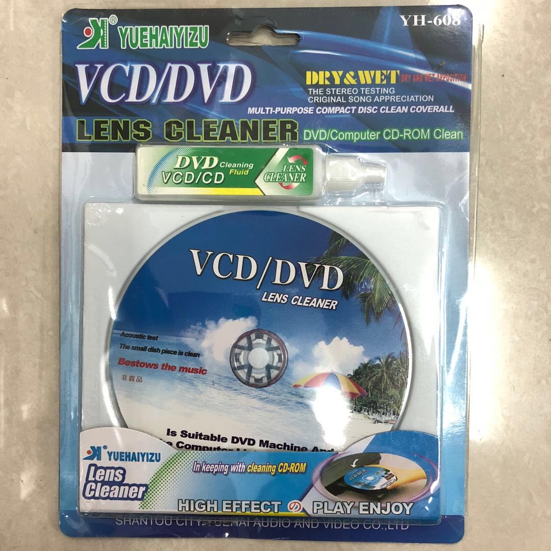 Yuehaiyizu VCD/DVD Lens Cleaner Kit, Multi-Purpose Disc Cleaner