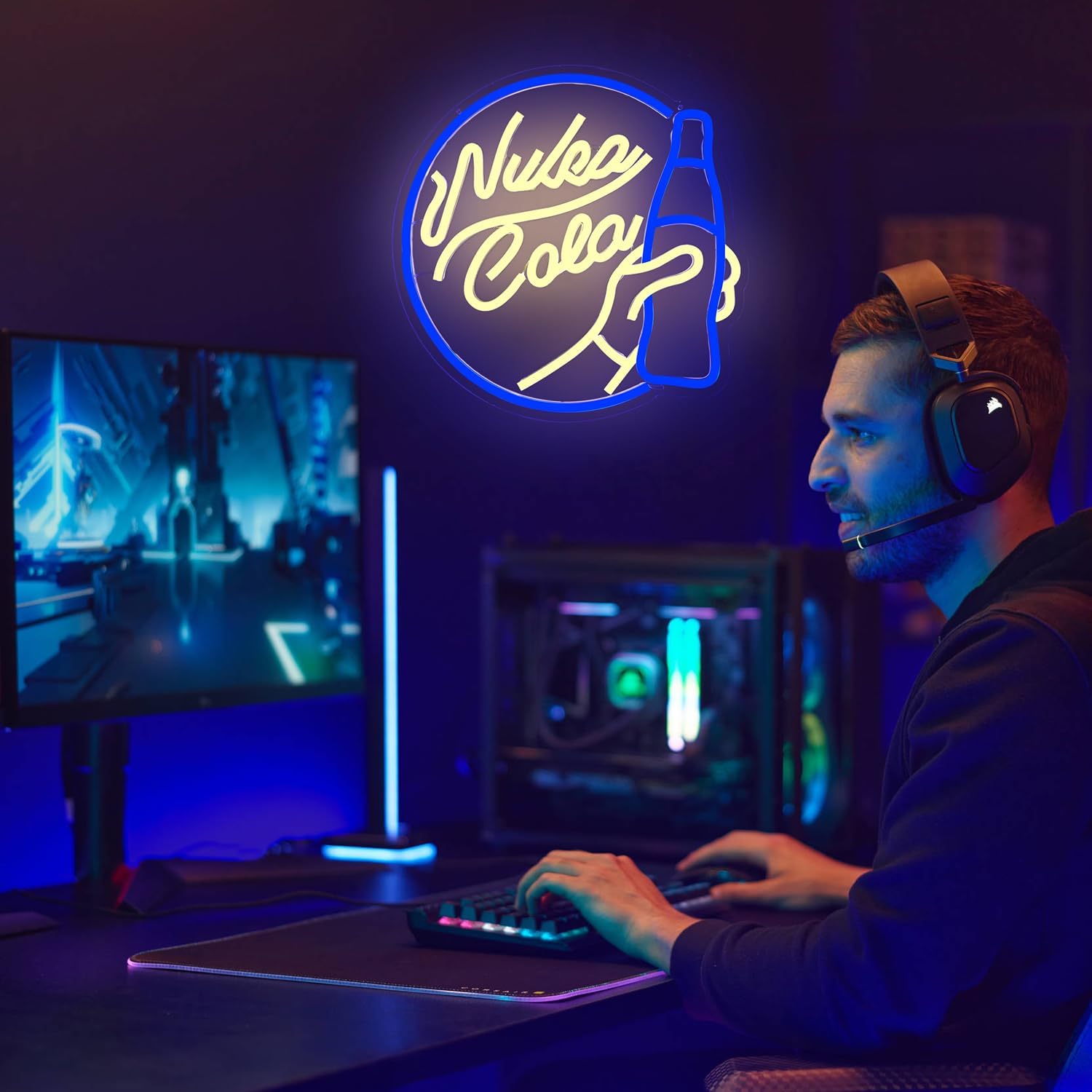Nuka Cola Neon Sign Game Neon Light Sign Gamer LED Signs for Wall Dimmable Light Up Signs for Bedroom Gamer Room Man Cave Neon Wall Sign Hanging Decor Light - Image 6