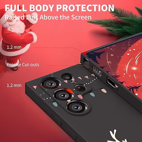Miniatura 3 de Funda para Samsung Galaxy S22 Ultra con diseño de Navidad, diseño de ciervo, funda de teléfono de dibujos animados de ciervo para niños, niñas,