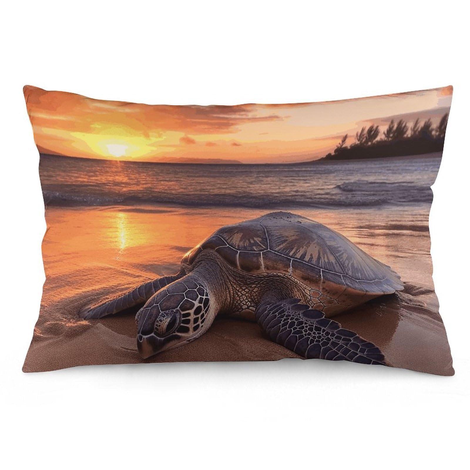 NTVOWPZO 2 Pack Decoration Throw Pillow Covers 12 "x20 Pillowcases Covers Sea Turtle Sunset Pillowcases Modern Farmhouse Home Decor Sofa Cushions Covers for Couch Bed Living Room