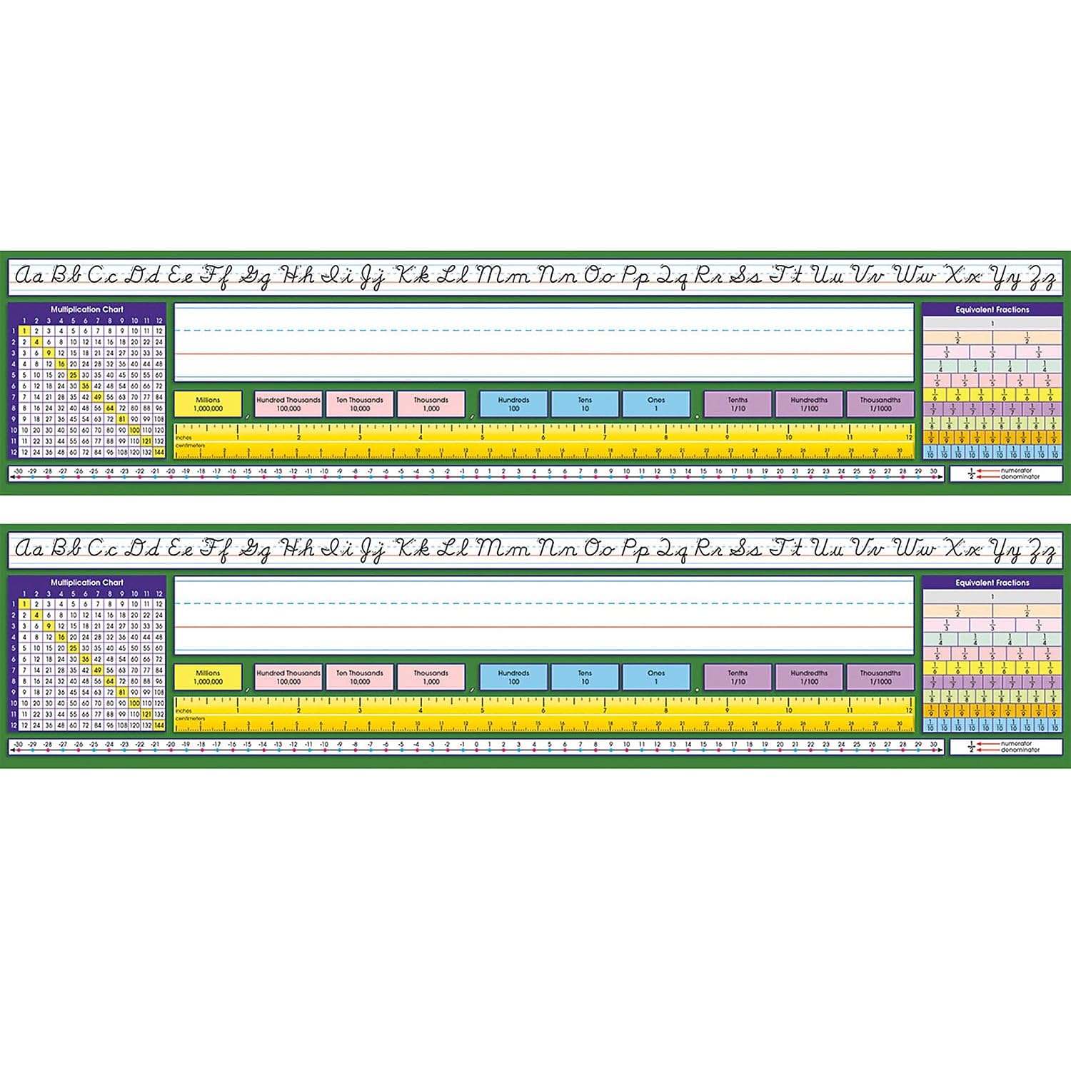 North Star Self-Adhesive Intermediate Contemporary Cursive Desk Plates, 17.5-inch x 4-inch, 36 Per Pack, 2 Packs (NST9043-2)
