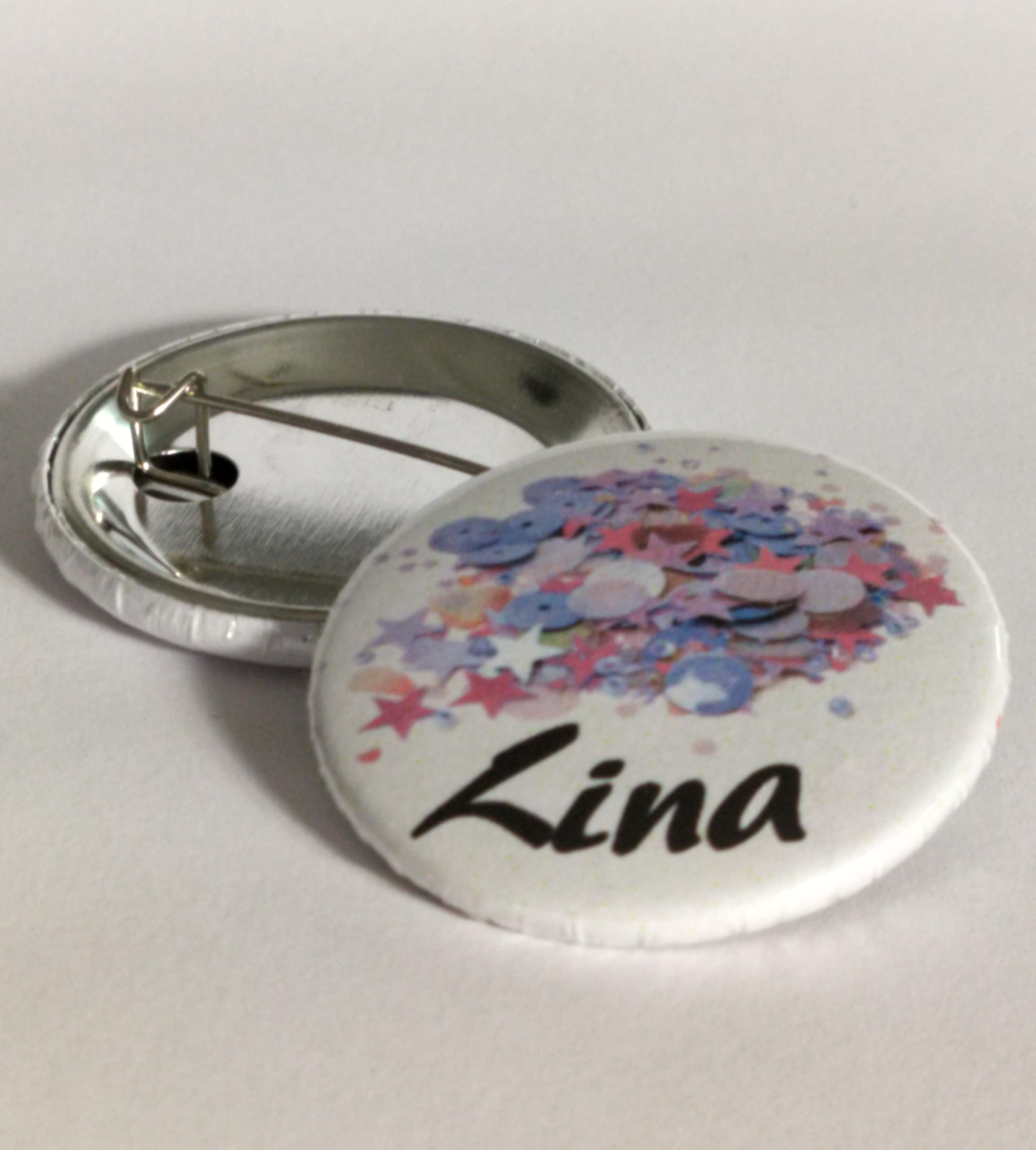 100 Spillette Personalizzate da 38mm Tonde Argento - Grafica
