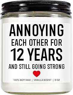 Funny Scented Candle, 12 Year Anniversary, Gifts for Him, Her, 12th Anniversary, Gifts for Men, Women, Husband, Wife, Couple
