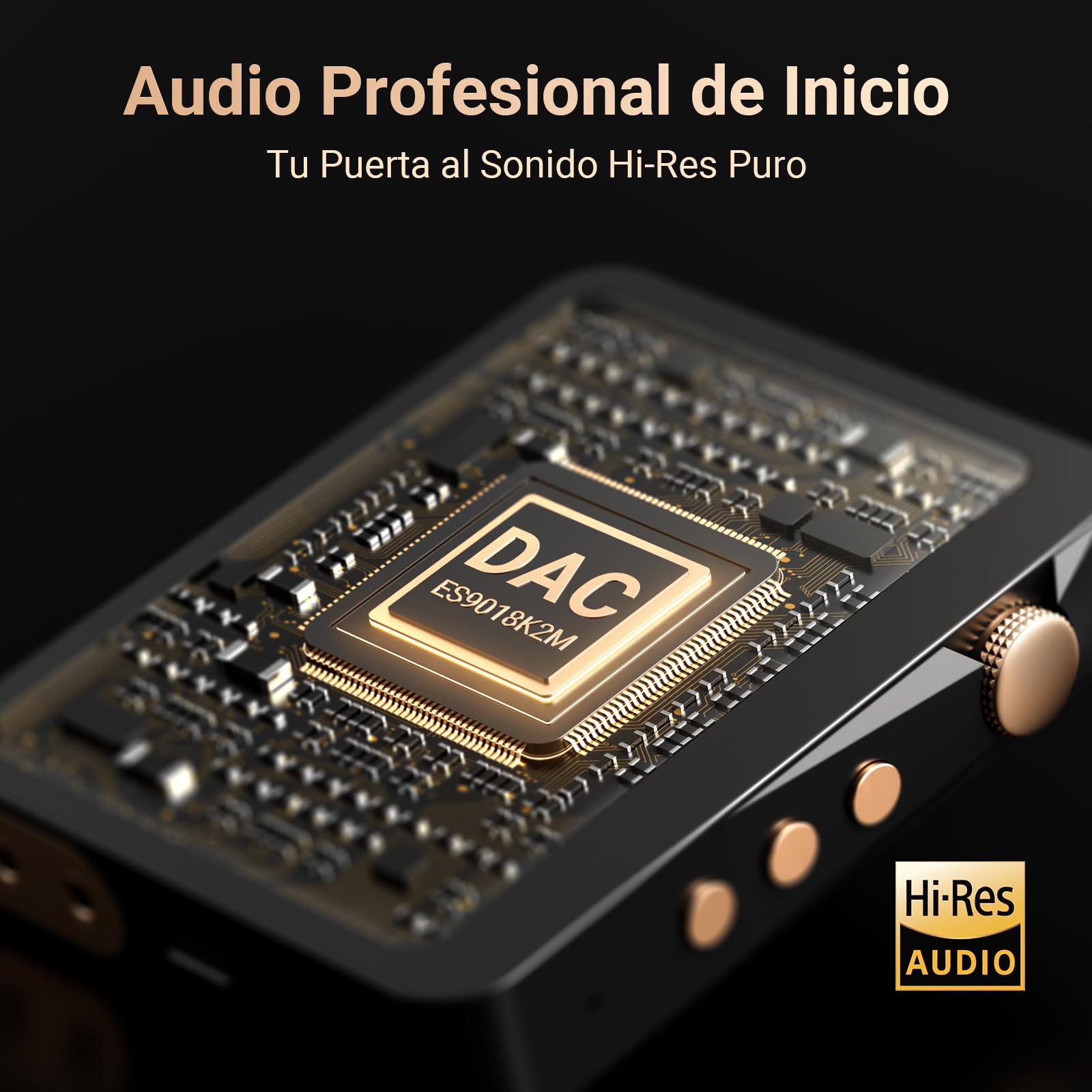 MECHEN 128GB Hi Res Reproductor MP3 con Bluetooth 5.3, Sonido Digital de Alta Resolución Sin Pérdidas, Reproductor DSD DAC FLAC, 192Khz/24bit, Pantalla Táctil, USB C, OTG, con Estuche de Cuero (M33)