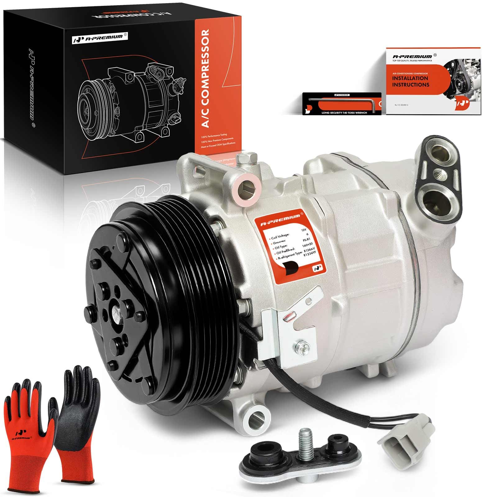 A-Premium A/C Compressor with Clutch Compatible with Ram ProMaster 1500 2500 3500 3.6L 2014-2022