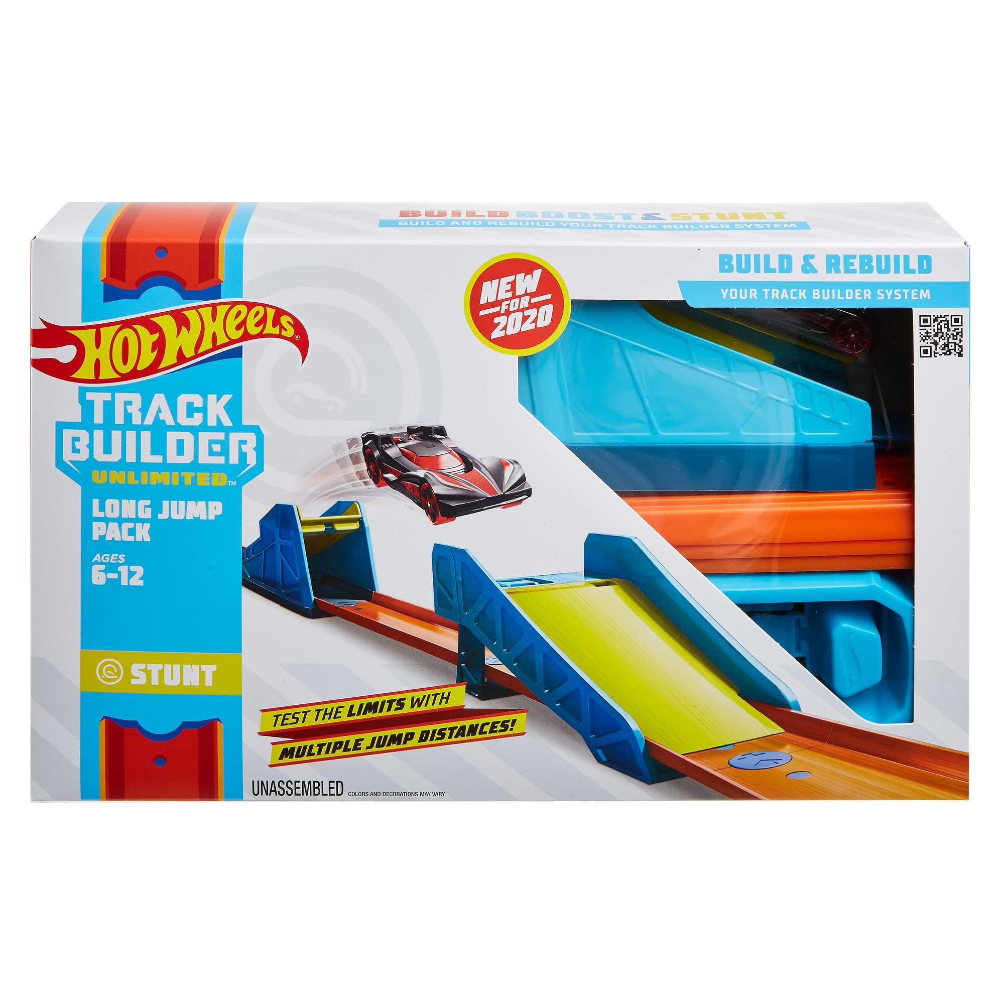 Hot Wheels GLC89 - Track Builder Unlimited Weitsprung Set Zubehörteile, Spielzeug Autorennbahn ab 6 Jahren