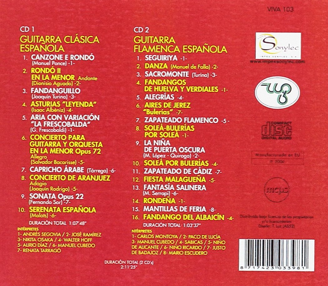 Guitarra clásica y flamenca española