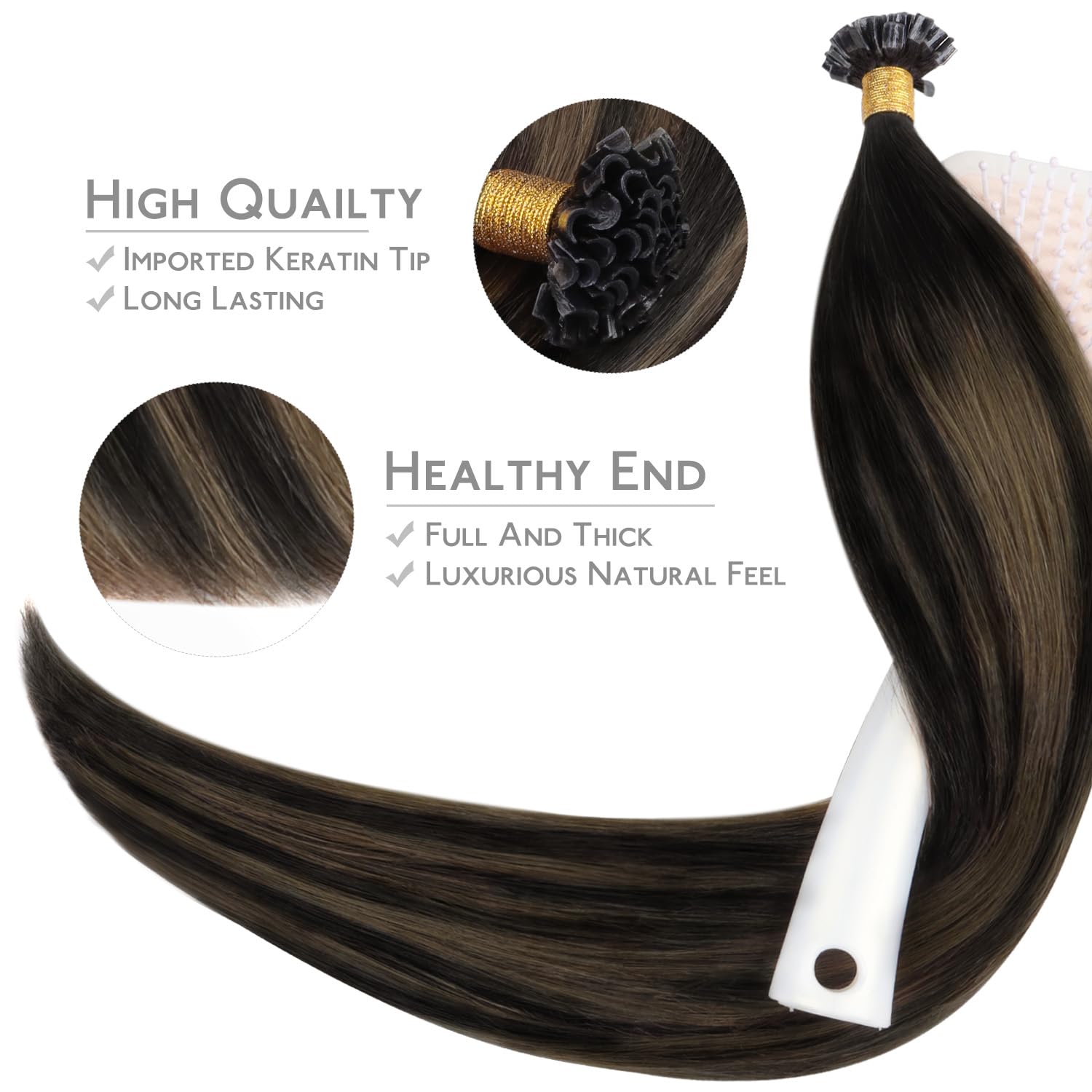 WENNALIFE U Tip Hair Extensions Real Human Hair - Image 3