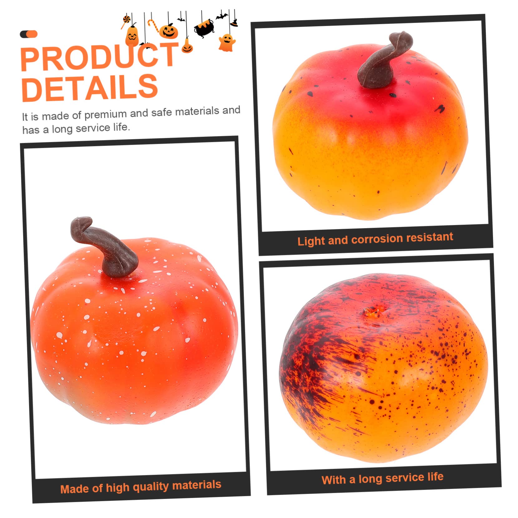 Zerodeko 5 Set Zucca Artificiale Forniture Per La Fotografia Di Halloween Mini Zucche Finte Zucca Di Schiuma Di Halloween Falso Oggetti Di Scena Fotografici Schiuma 12 Pezzi * 5