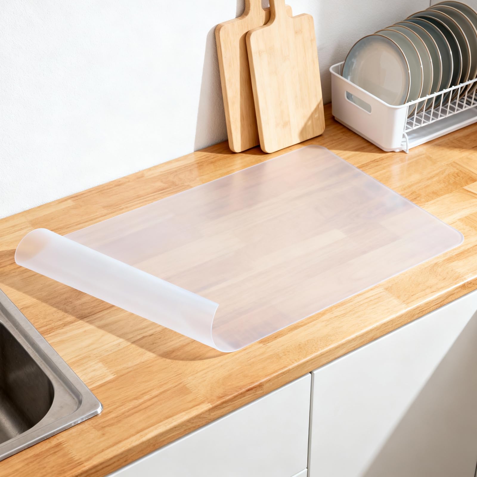 YUXIKIS シリコンマット キッチン 調理台保護マット40x60cm 耐熱260℃×耐冷-60℃ 大判キッチン 静音 厚手 断熱 キズ防止 汚れ防止 滑り止め 保護シート 作業台 キッチン 調理台保護